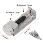 Silver metal adjustable height watch strap remover
