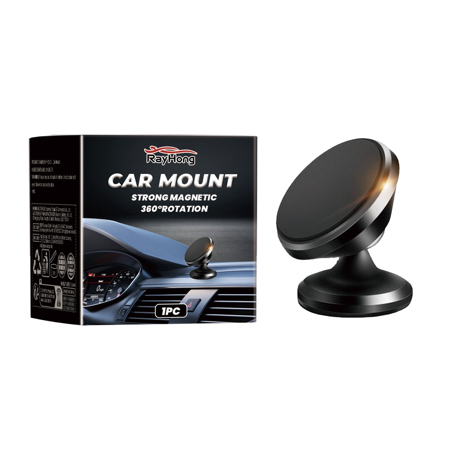 Rayhong Car Stand New Magnetic Folding Mobile Phone Stand For Rotating Dashboard Navigation For Cars