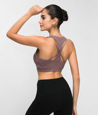 Contrast-panel sports bra
