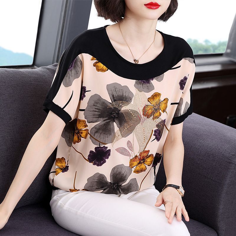 Women's Short-sleeved T-shirt Loose Slimming Top