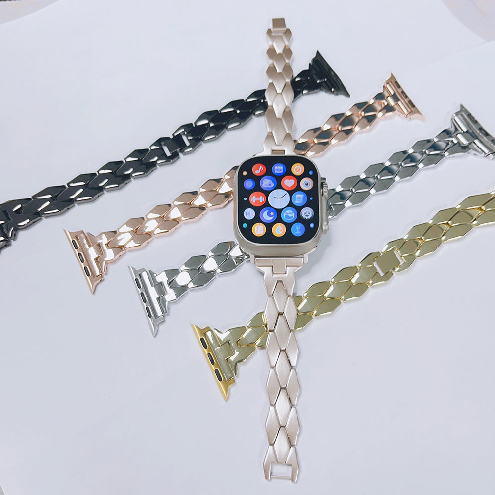 Creative Stainless Steel Diamond Solid Metal Strap