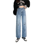 Chubby Girl Wear Plus Size Straight Jeans For Women