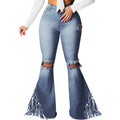 European And American Wide Leg Jeans With Holes In The Knee