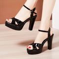 Women's Chunky Heel Summer New Patent Leather Plus Size Platform Women's Shoes