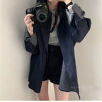 Women's Sun-proof Loose Mid-length Retro Lapels Shirt