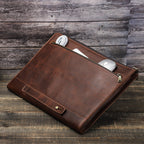 Protective Case Crazy Horse Oil Leather Zipper Laptop Bag