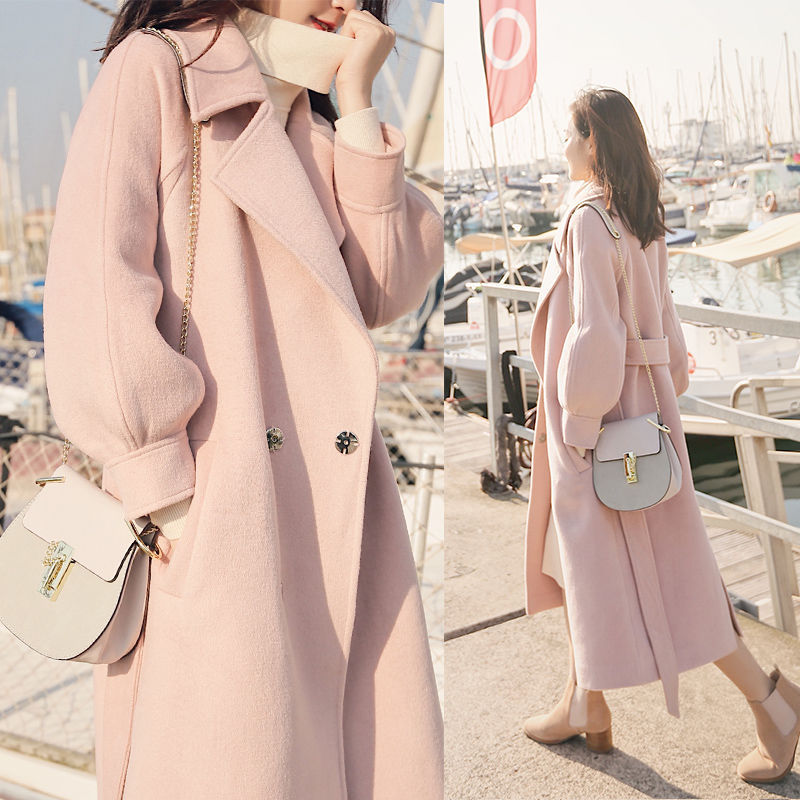 Autumn And Winter Woolen Coat Women's Korean-style Thickened Cinched