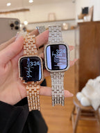 Neutral Diamond Set Metal Stainless Steel Strap